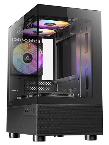 Antec CX200M RGB Elite Black Gaming Micro ATX Case, NO PSU