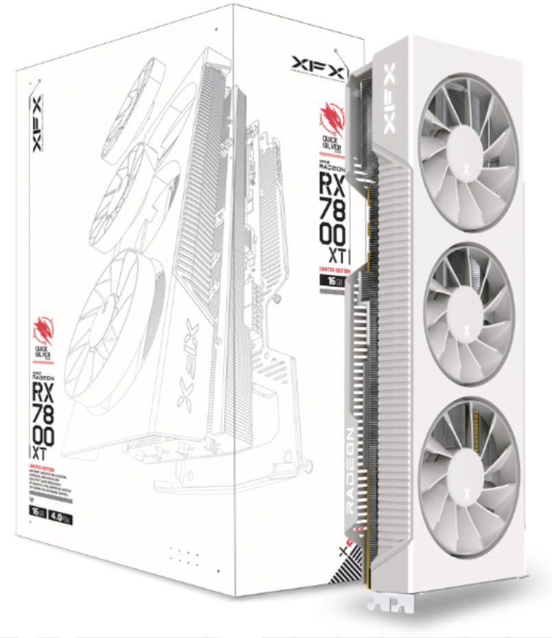 XFX Quicksilver Radeon RX 7800 XT Magnetic Air Gaming White Ed, 16GB