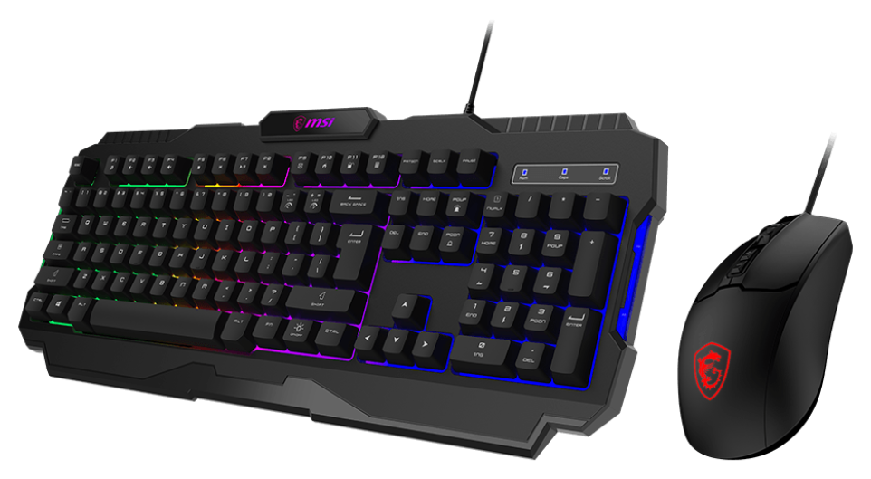 MSI Forge GK100 RGB Black Wired Keyboard and Mouse Combo