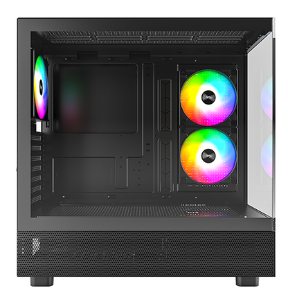 Montech XR Black Mid Tower ATX Case, Tempered Glass Panels, NO PSU