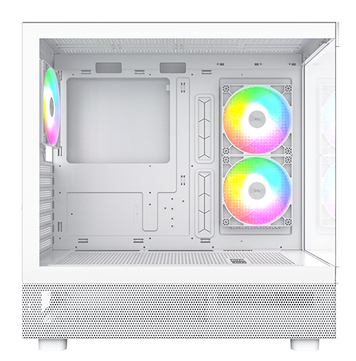 Montech XR White Mid Tower ATX Case, Tempered Glass Panels, NO PSU