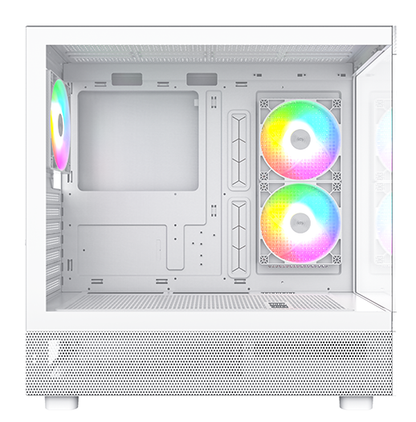 Montech XR White Mid Tower ATX Case, Tempered Glass Panels, NO PSU